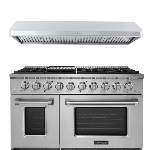 Proline PLSR 48" All-Gas Range + PLJW 121 Under-Cabinet Range Hood 48" Bundle — Save 10%