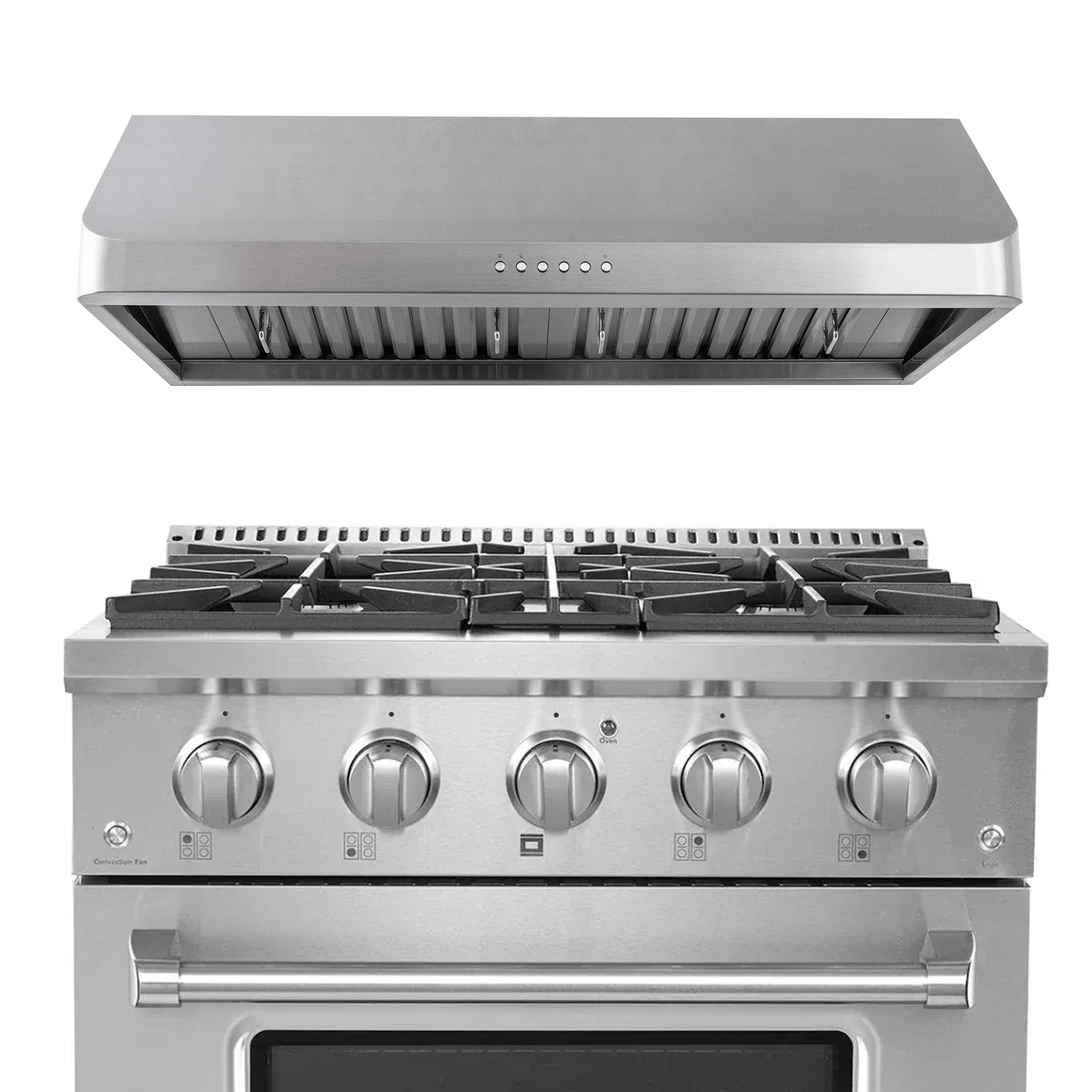 Save 10% on the Proline PLSR 30" Range & PLJW 121 Hood bundle at ProlineRangeHoods.com—five burners, stylish match.