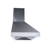 The Efficient Wall Range Hood by ProlineRangeHoods.com features a sleek stainless steel design, 1800 CFM, and LED lighting.