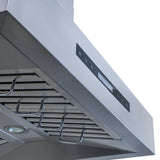 The Proline PLFI 755 from ProlineRangeHoods.com features an LCD touch panel and light for efficient ventilation.
