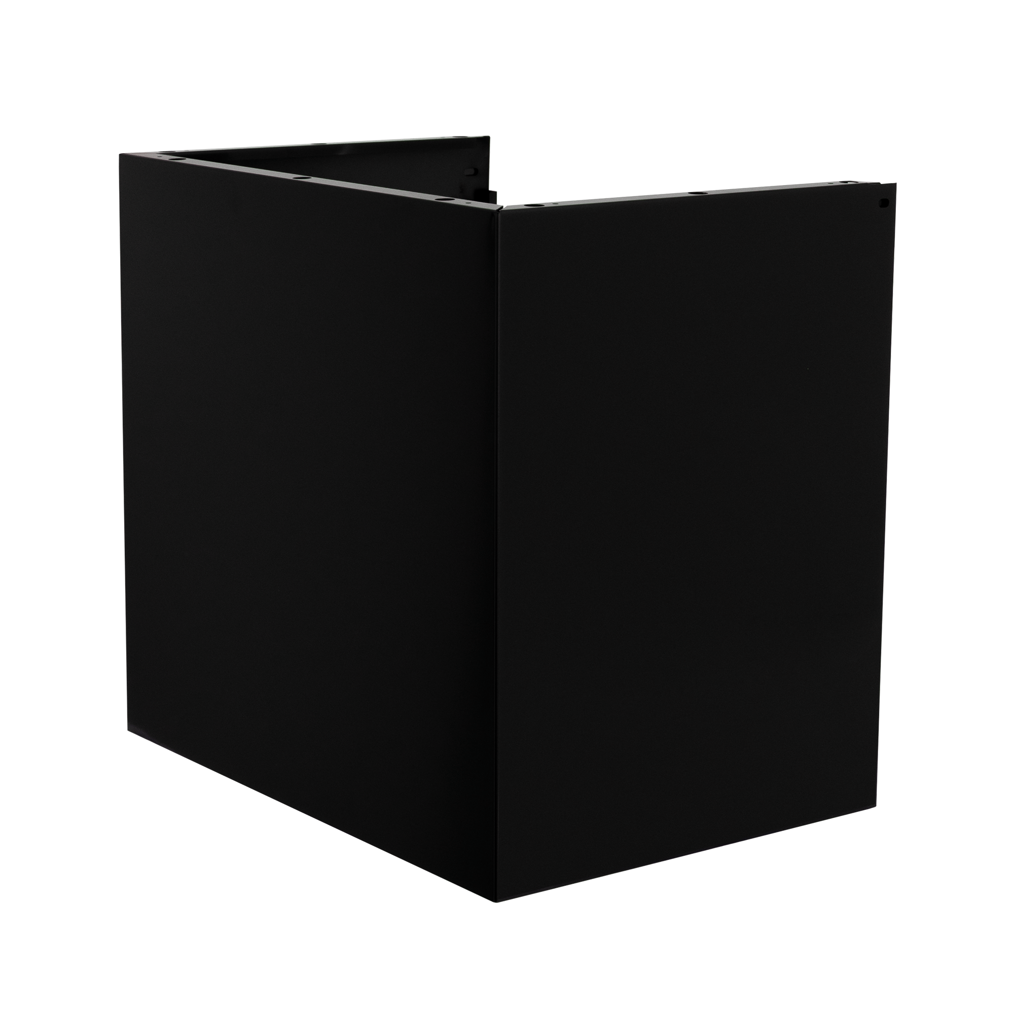 ProlineRangeHoods.com: EXT-PLJW 104 DUAL 24" panel with modern U-shape in black stainless 304SS on white background.