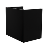 ProlineRangeHoods.com: EXT-PLJW 104 DUAL 24" panel with modern U-shape in black stainless 304SS on white background.
