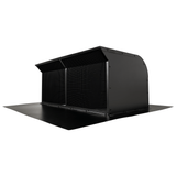 Proline Range Hoods 8″-10″ Dual Outlet Roof Cap in black metal with mesh panels, at ProlineRangeHoods.com.