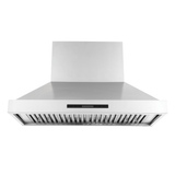 Proline King Air Dream Home Series wall-mounted hood with stainless finish, digital panel, 550/1200 CFM. ProlineRangeHoods.com.