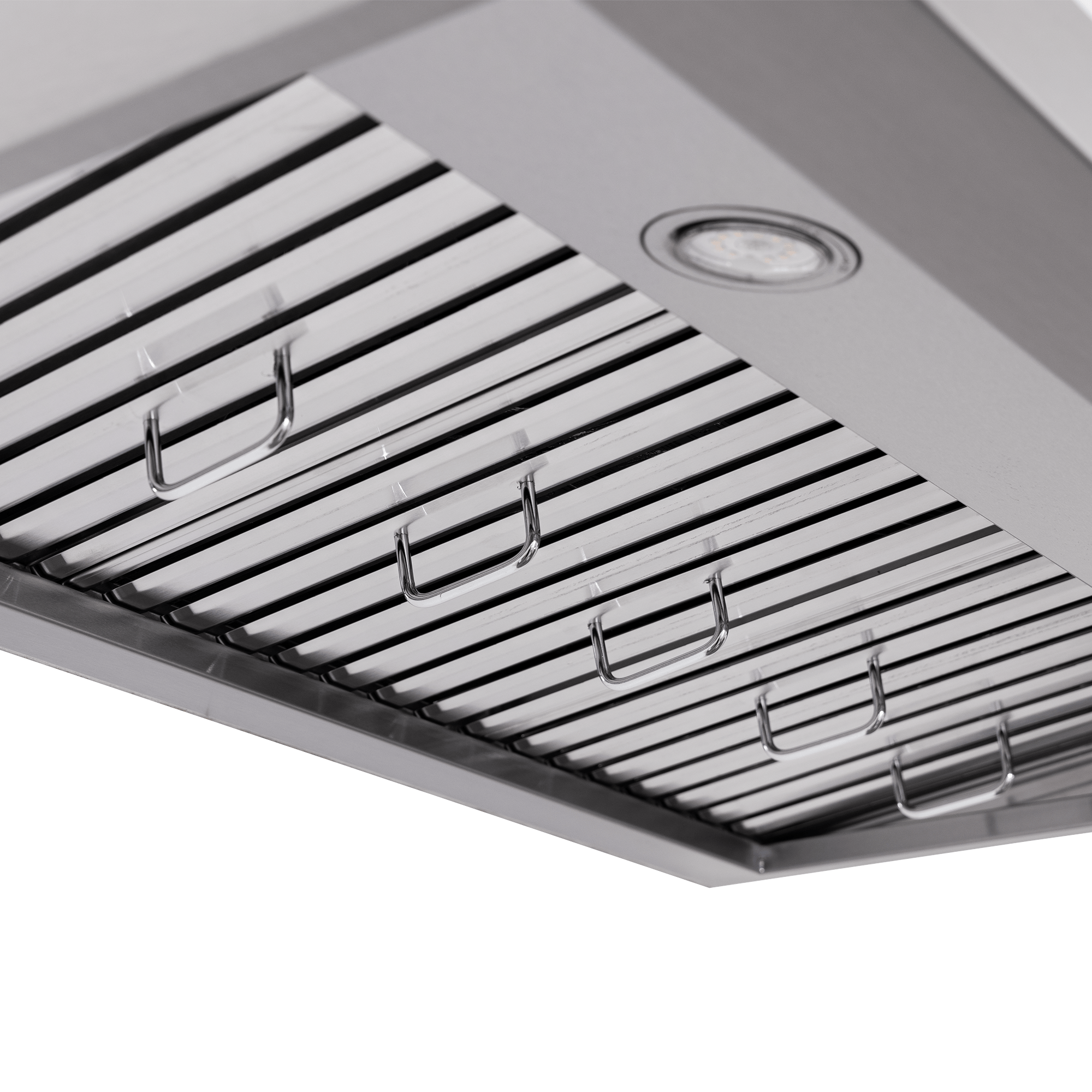 ProlineRangeHoods.com Proline PLSW 115 stainless under-cabinet hood with hooks, light, 600 CFM—sleek design.