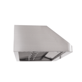 PLSW 115 Under-Cabinet Range Hood in stainless steel, side view, compact, 600 CFM. ProlineRangeHoods.com.