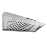 Sleek Proline Range Hoods PLSW 115 under-cabinet hood with baffle filters, lights; ProlineRangeHoods.com.