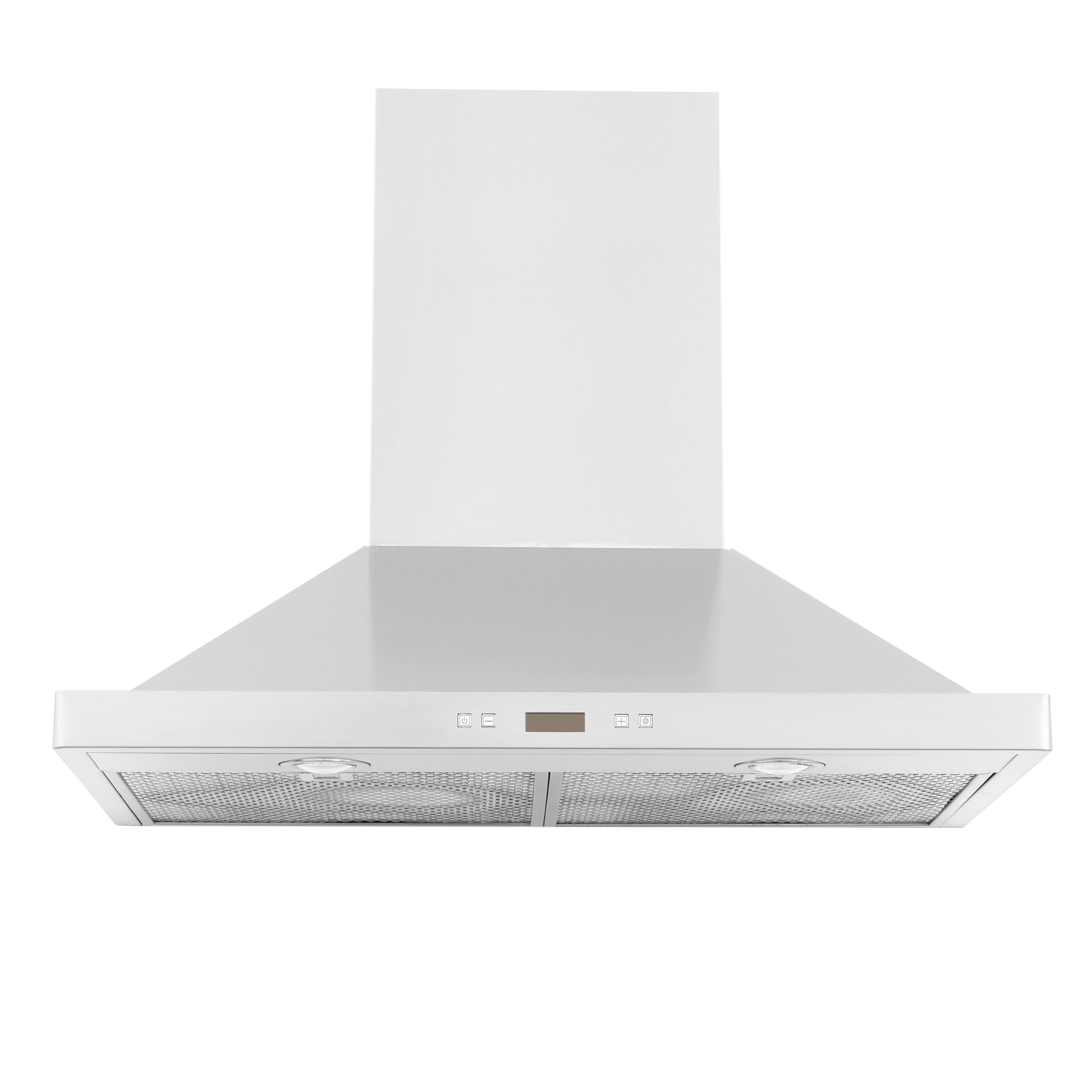 Proline PLFW 520 range hood in stainless, matte black, with filters and digital controls. ProlineRangeHoods.com.