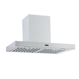 The Proline PLFW 750 at ProlineRangeHoods.com features a ducted 900/1100 CFM stainless steel design with LED display and vent slats.