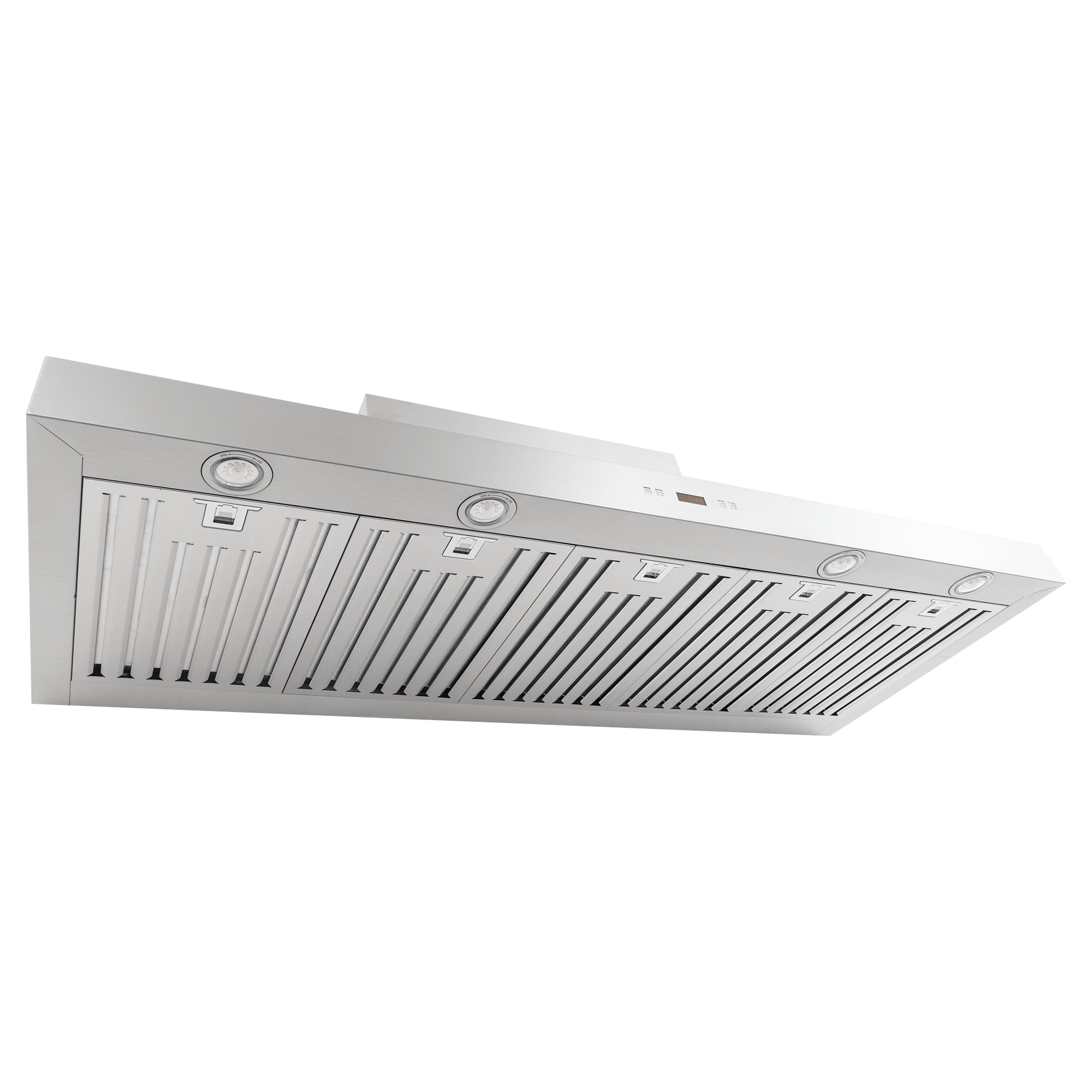ProlineRangeHoods.com PLFW 750 ducted wall range hood, stainless steel, built-in lights, vent grilles, 900/1100 CFM.