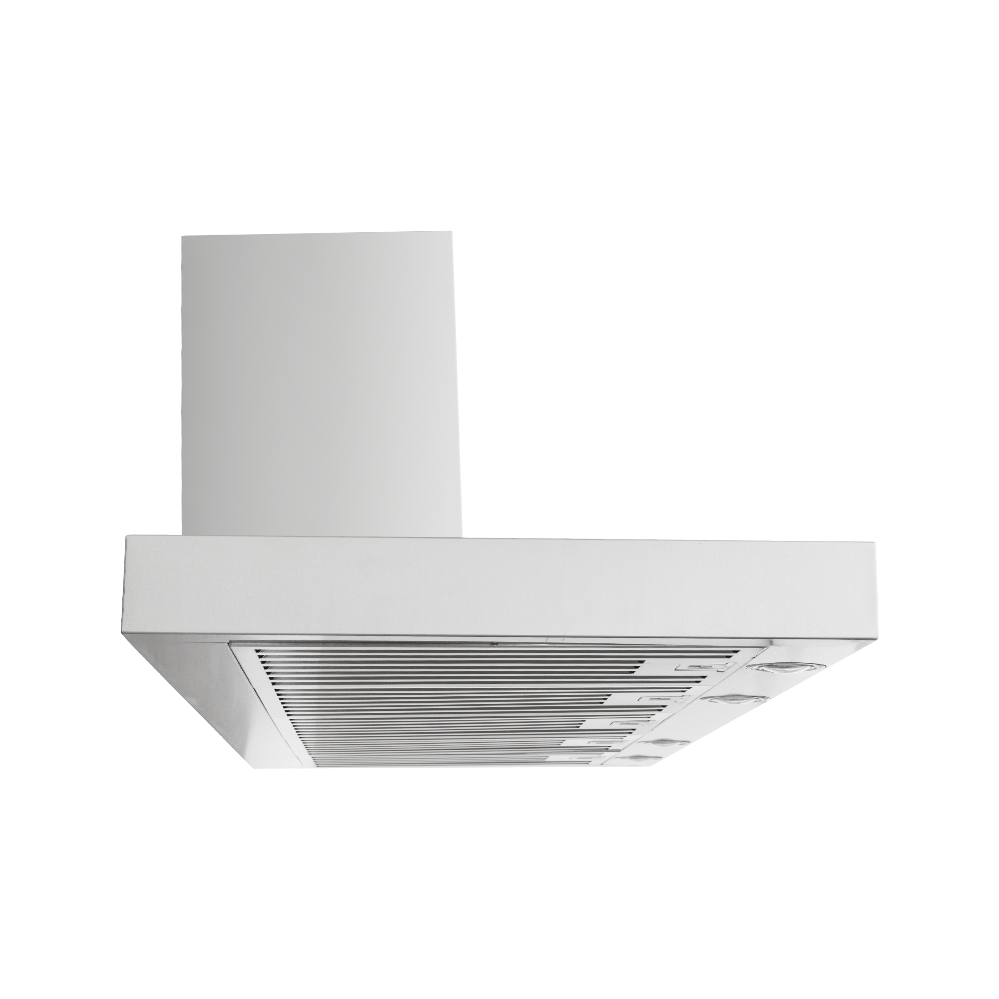Proline PLFW 750 stainless steel range hood on white background, 900/1100 CFM, ProlineRangeHoods.com.