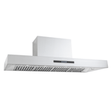 Proline PLFW 755 stainless steel wall range hood, 1100 CFM, dual motors, vent slats. ProlineRangeHoods.com.