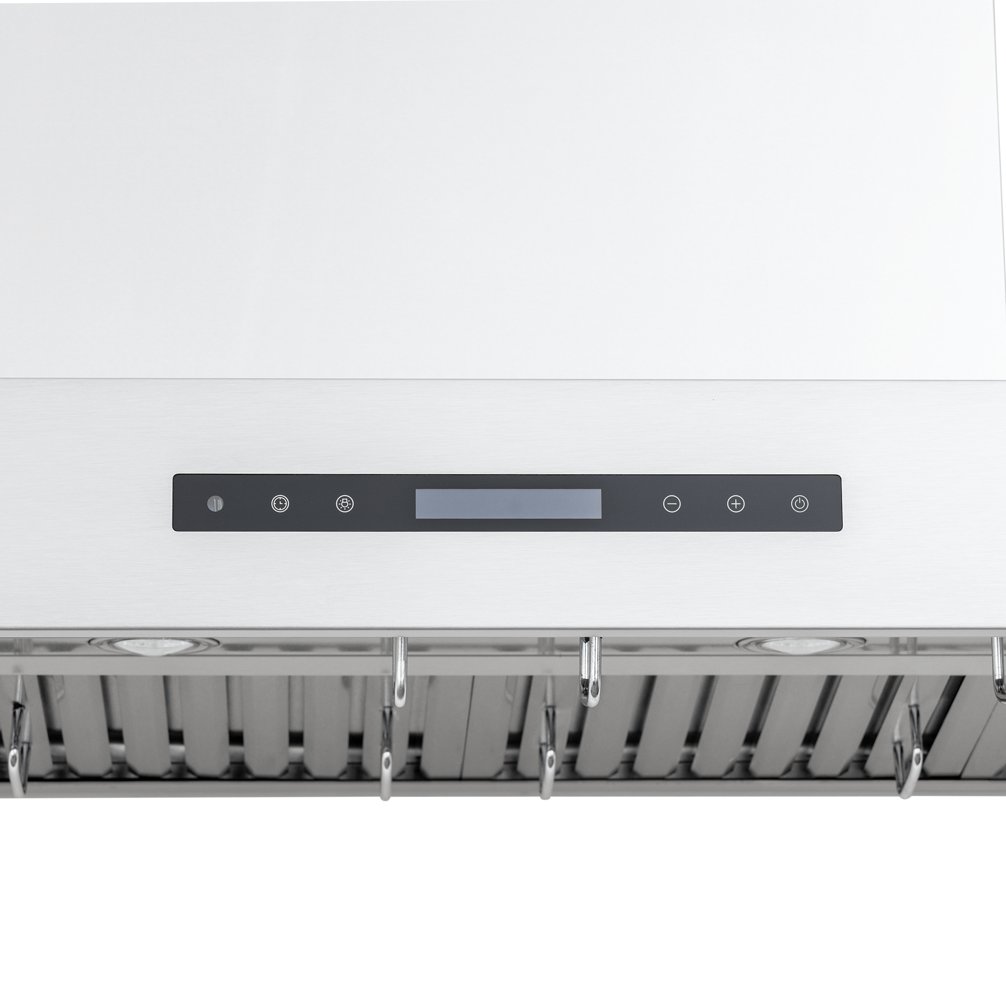 The Proline PLFW 755 range hood offers 1100 CFM, outdoor-rated steel, digital controls, hooks. ProlineRangeHoods.com.