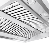 ProlineRangeHoods.com PLGI 104 HE Island Hood in stainless steel, sizes 36″-60″, bright lights, 1200 CFM blower.