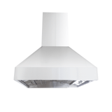 Contemporary Proline Range Hoods PLGI 104 HE in stainless steel, front view, with blower, on ProlineRangeHoods.com.
