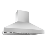 The Proline PLGI 104 HE Island Hood in stainless steel, 36–60″, shown angled; see ProlineRangeHoods.com.