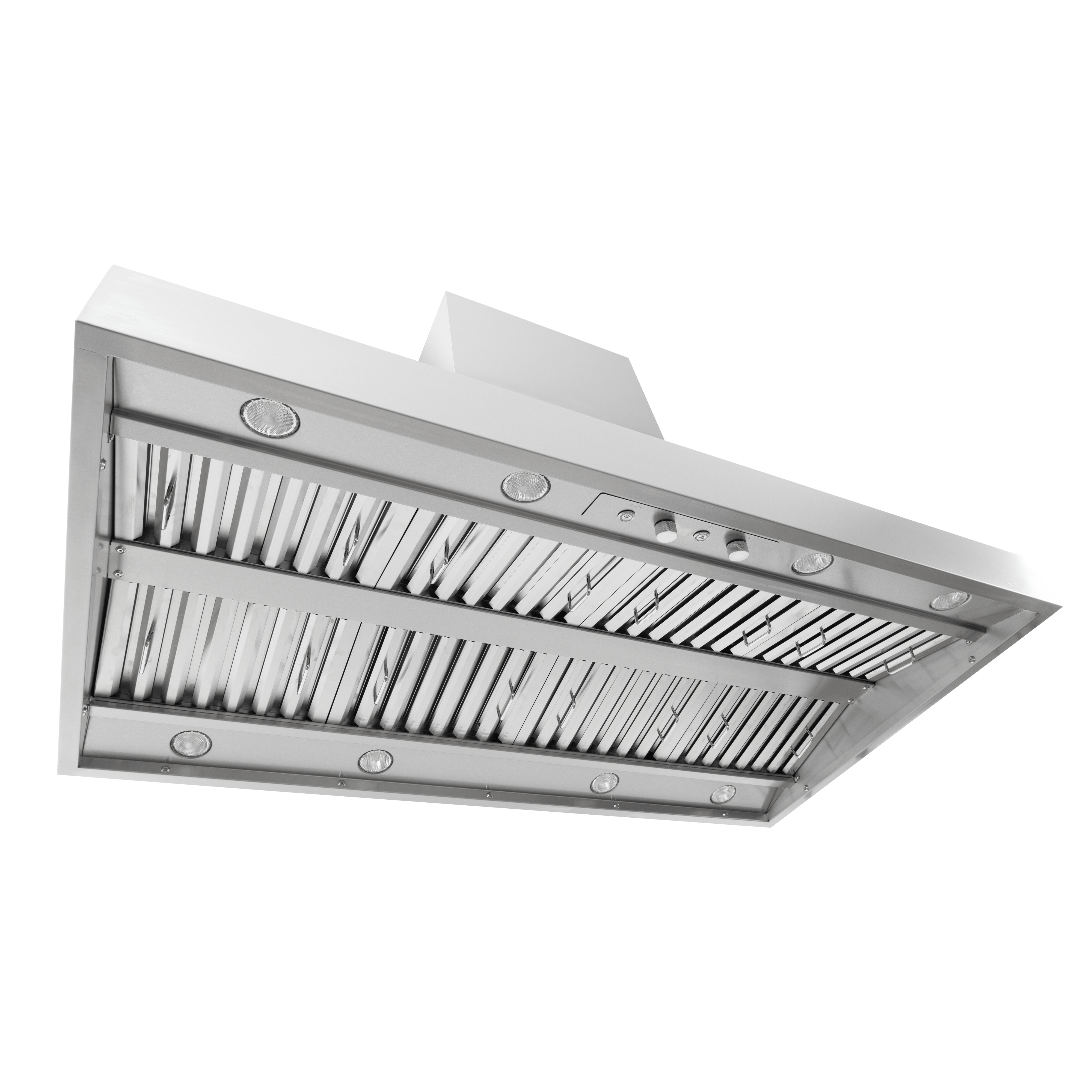 The Proline Range Hoods PLGI 104 HE, 304 stainless steel, 36″–60″; see details at ProlineRangeHoods.com.