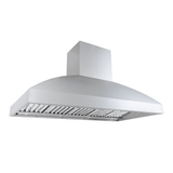 PLGI BBQ Pro island hood: 2000 CFM, 304 stainless steel, curved design—outdoor ready. ProlineRangeHoods.com.