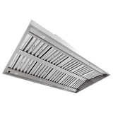 ProlineRangeHoods.com PLGI BBQ Pro ducted island range hood: 2000 CFM, 304 stainless steel for kitchen or BBQ ventilation.
