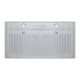 Proline PLGL 185 Insert Slim Range Hood with dual blowers, two lights, filters; front view. ProlineRangeHoods.com.