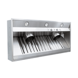Proline PLGL PROV Outdoor Range Hood Insert (28"–58", stainless steel) with knobs, vents, lights—at ProlineRangeHoods.com.