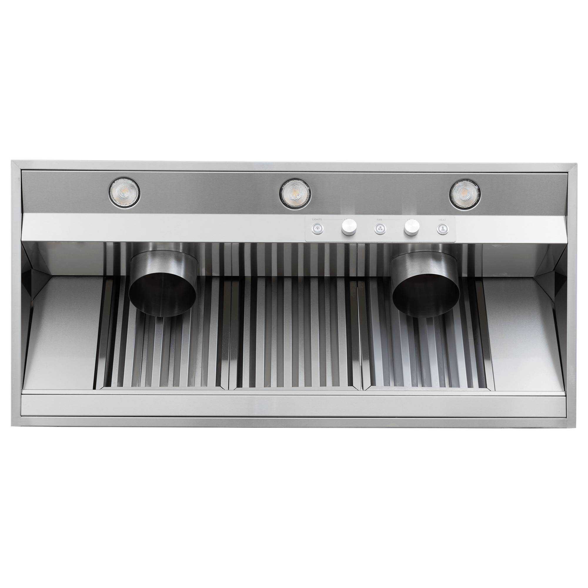 ProlineRangeHoods.com PLGL PROV Outdoor Insert: 3 buttons, 3 lights, 2 vents—great for modern kitchens or outdoors.