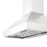 A Proline PLGW 104 HE range hood from ProlineRangeHoods.com, shown from below, made of outdoor-rated stainless steel.