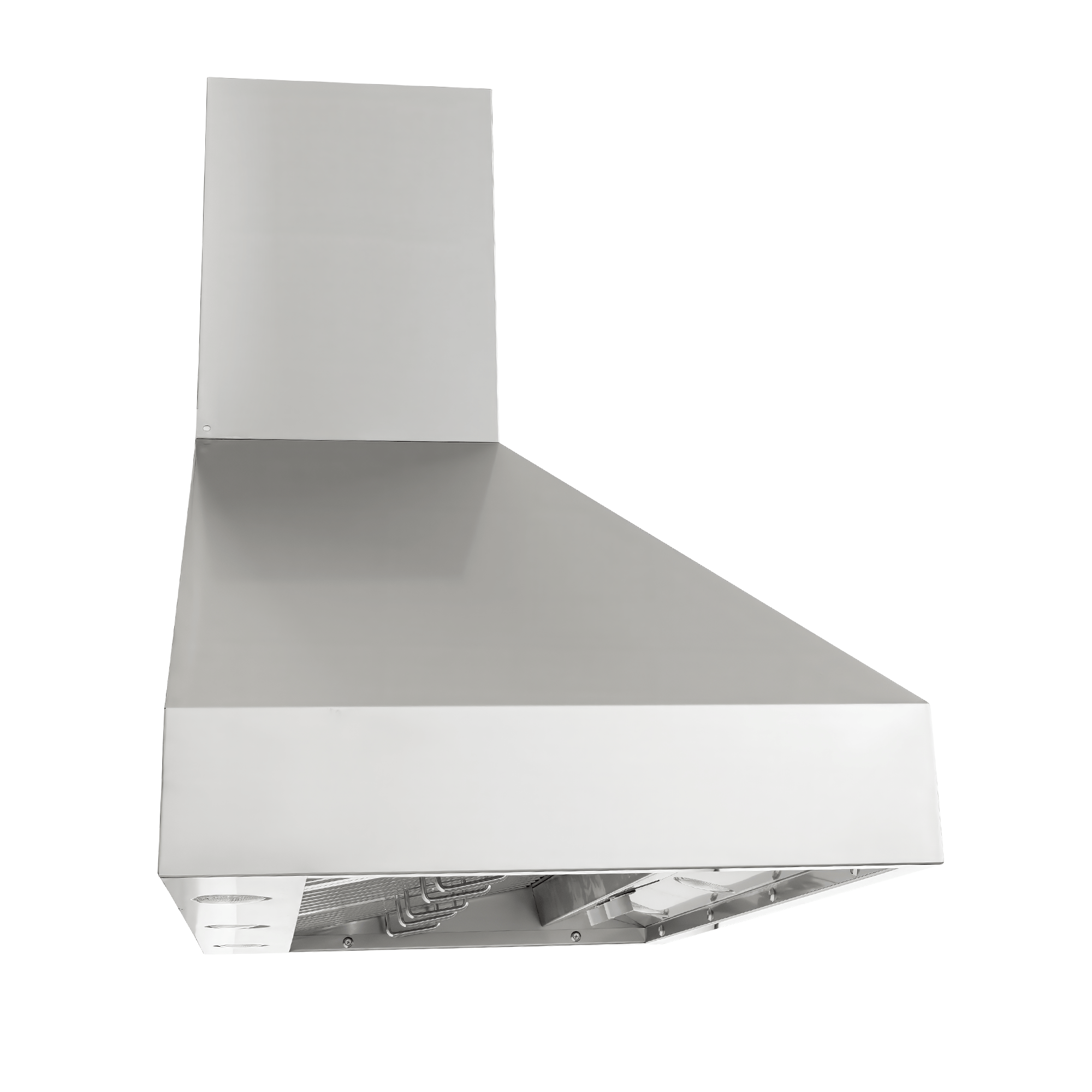 ProlineRangeHoods.com: Proline PLGW 104 HE Wall-Mounted Range Hood, outdoor stainless steel, low front angle, white background.