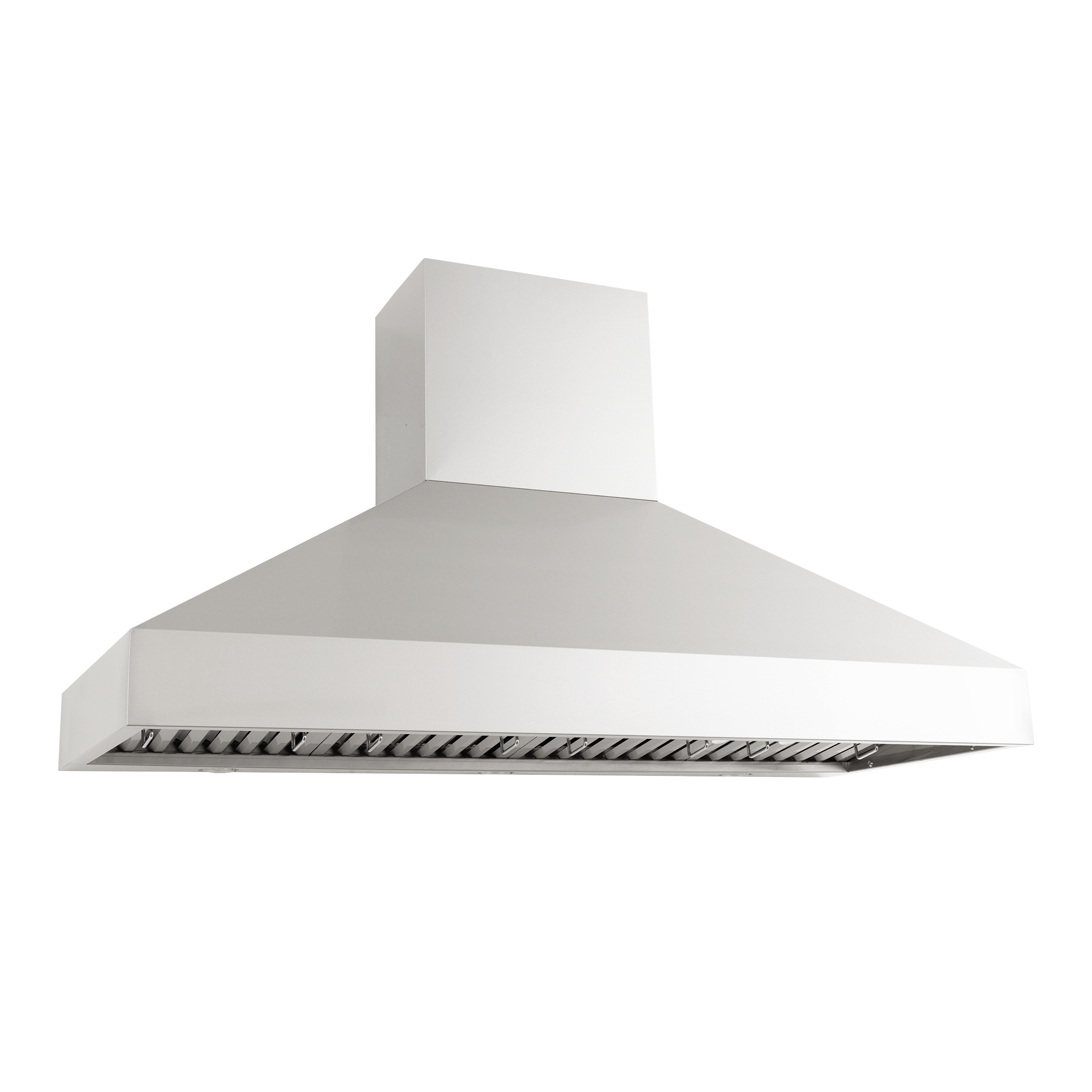 The Proline PLGW 104 HE wall hood has a modern look, outdoor-rated steel, dual blower, 1200–1300 CFM. ProlineRangeHoods.com.
