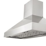 Proline PLGW 104 HE Range Hood, stainless steel, front view; outdoor-rated, dual blower, ProlineRangeHoods.com.