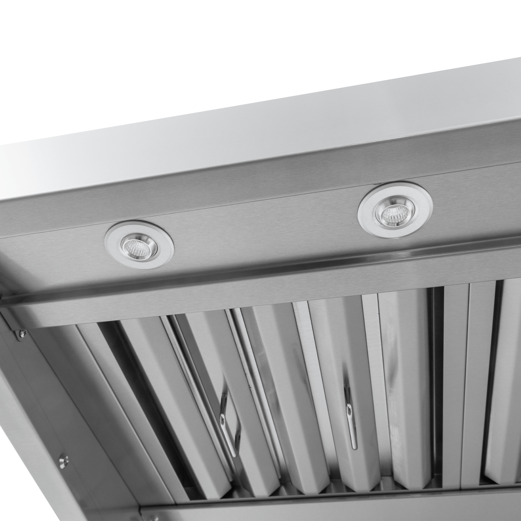 PLGW WC BBQ Pro 2000 CFM wall-mounted stainless BBQ hood with baffle filters, lights. ProlineRangeHoods.com.