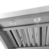 PLGW WC BBQ Pro 2000 CFM wall-mounted stainless BBQ hood with baffle filters, lights. ProlineRangeHoods.com.