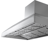 Proline PLGW WC BBQ Pro, wall-mounted 2000 CFM ducted range hood in 304 stainless, on white. ProlineRangeHoods.com.