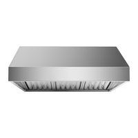 Stainless steel PLGW BBQ ULTRA UC HE under cabinet range hood from ProlineRangeHoods.com with baffle filters and blowers.