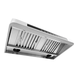 Proline PLJW 101 Ducted Under-Cabinet Range Hood with steel finish, vent slats, controls; ProlineRangeHoods.com.