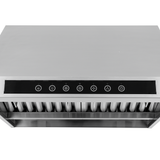 PLJW 102 under cabinet range hood: stainless steel, black touch panel, ductless install. ProlineRangeHoods.com.