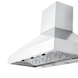Proline PLJW 104 wall-mounted range hood with 1200 CFM, stainless, shown on white. ProlineRangeHoods.com.