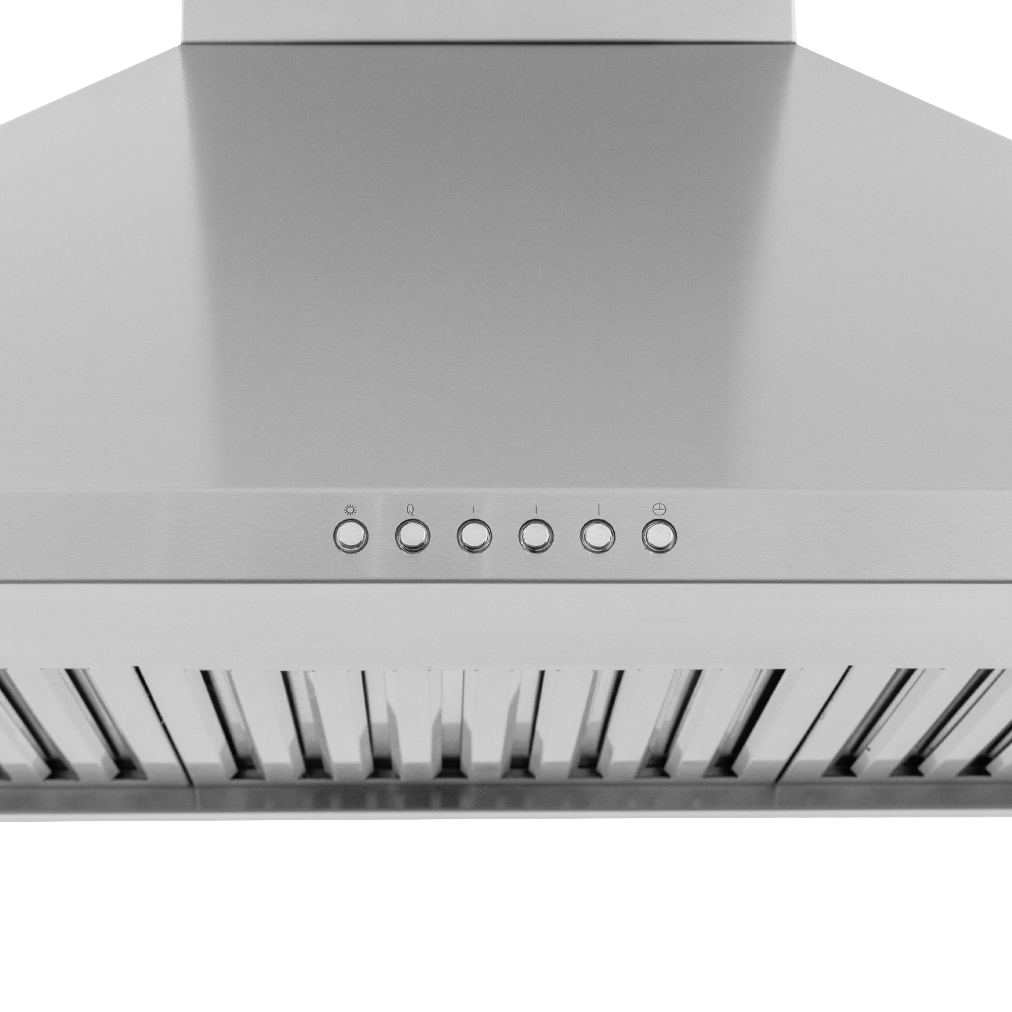 Proline Range Hoods PLJW 129, stainless steel, wall-mounted, 6 buttons, 1200 CFM. ProlineRangeHoods.com.