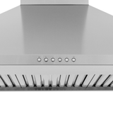 Proline Range Hoods PLJW 129, stainless steel, wall-mounted, 6 buttons, 1200 CFM. ProlineRangeHoods.com.