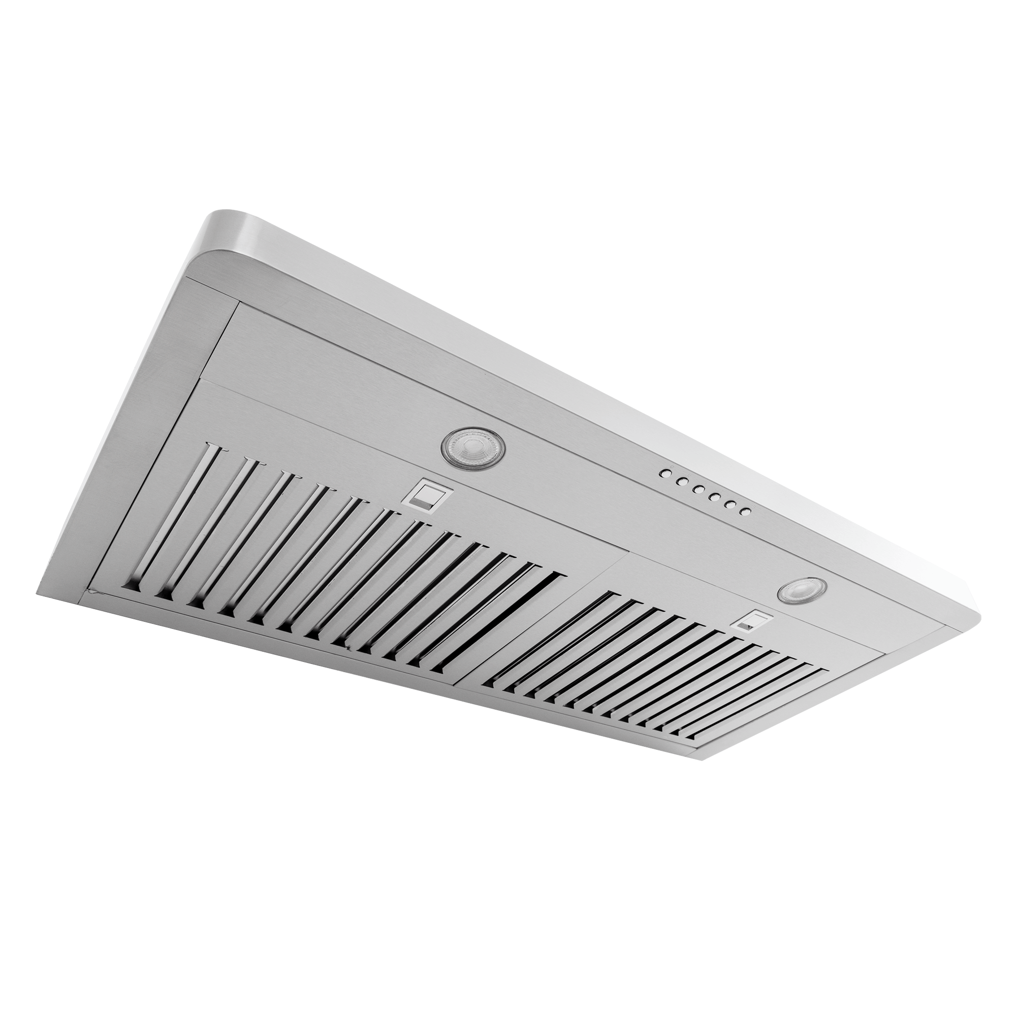 Proline PLJW 185 Slim Range Hood in stainless steel with dual blowers, vents; ProlineRangeHoods.com.