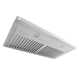 Proline PLJW 185 Slim Range Hood in stainless steel with dual blowers, vents; ProlineRangeHoods.com.