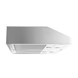 Proline PLJW 185 Slim Under-Cabinet Range Hood in stainless steel, shown from below. ProlineRangeHoods.com.