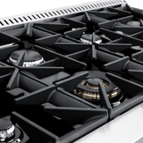 Proline PLST 48 in. Gas Rangetop by Proline Range Hoods, modern stainless steel with 4 burners. ProlineRangeHoods.com.