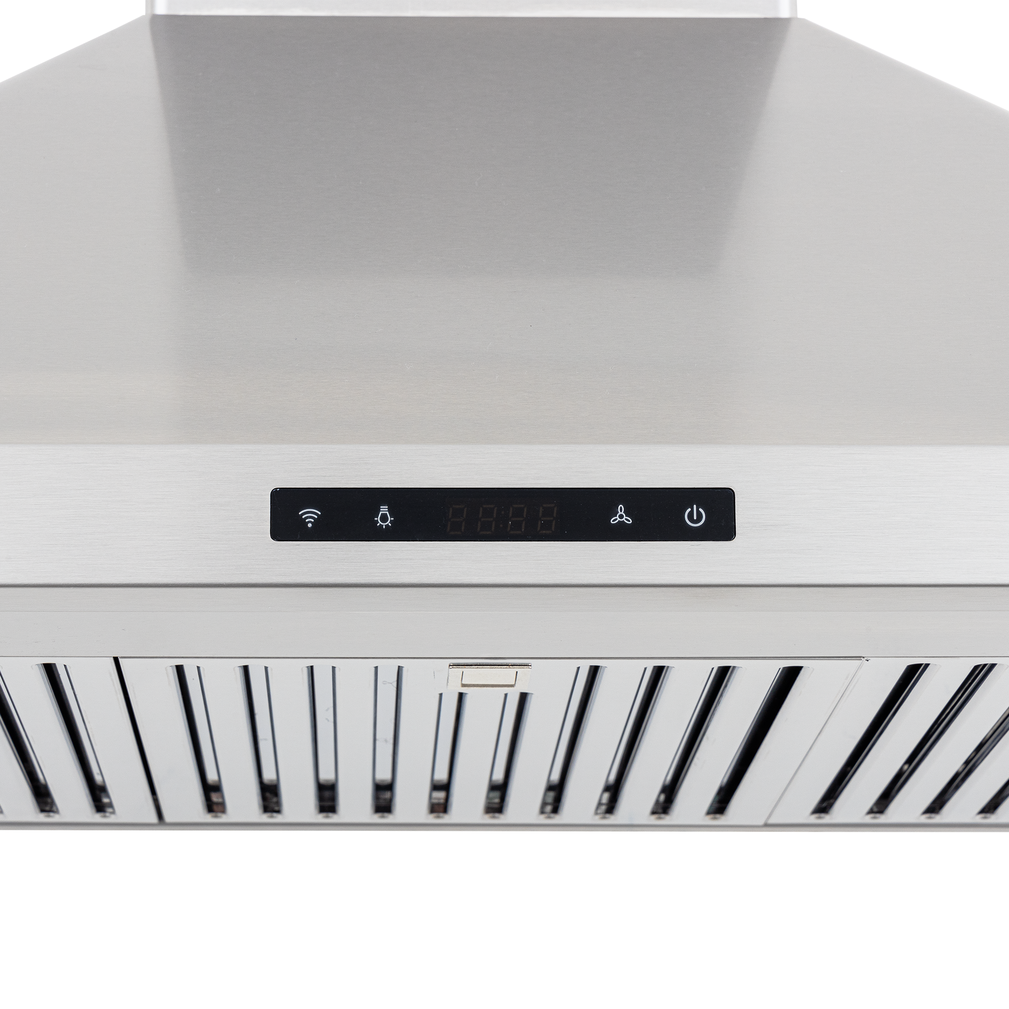 ProlineRangeHoods.com PLSW 129R Wall Range Hood: 550 CFM, stainless steel, digital controls, slim design.