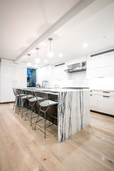 Customer kitchen with the Proline PLFW 750 - Ducted Wall-Mounted Range Hood, 900/1100 CFM | Stainless Steel Finish