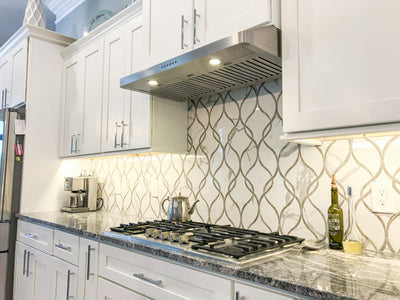 Customer kitchen with the Proline PLJW 185 - Slim Under-Cabinet Range Hood, 600 CFM | Convertible to Ductless, Stainless Steel