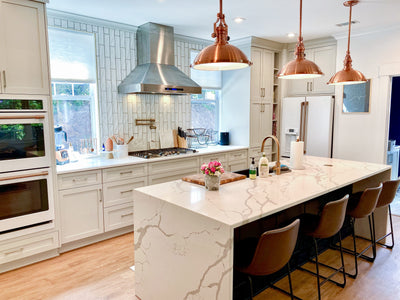 Customer kitchen with the Proline PLJW 130 - Ducted Wall-Mounted Range Hood, 900/1200 CFM | Stainless Steel Finish