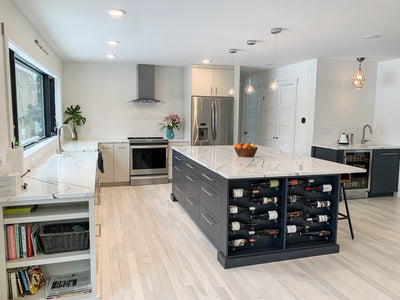 Customer kitchen with the Proline PLFW 544 - Wall-Mounted Range Hood, 600 CFM | Convertible to Ductless, Stainless Steel Finish