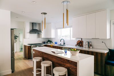 Customer kitchen with the Proline PLFW 129 E - Wall-Mounted Range Hood, 900 CFM | Stainless Steel Design