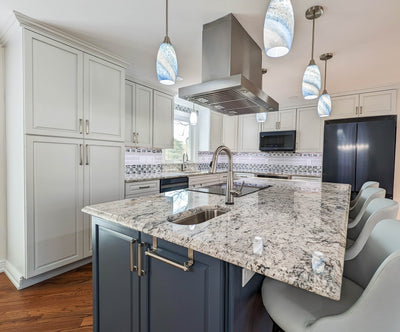 Customer kitchen with the Proline PLFW 750 - Ducted Wall-Mounted Range Hood, 900/1100 CFM | Stainless Steel Finish